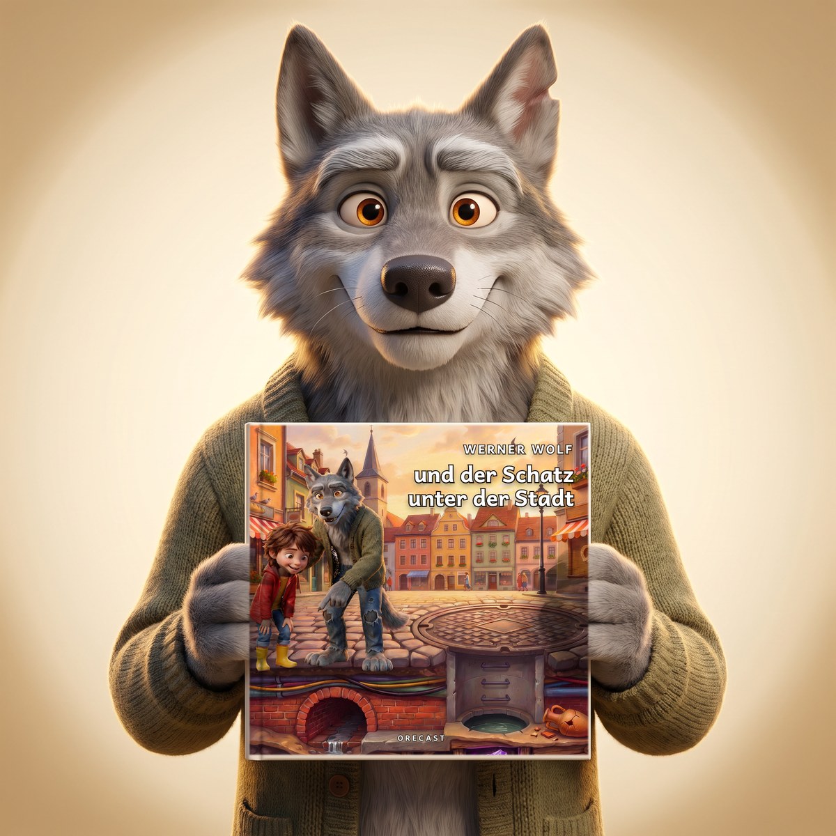 Werner Wolf holding the picture book